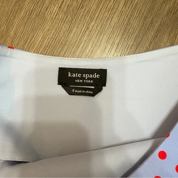 Kate Spade Blue and Red Polka Dot A-Line Skirt - Picture 5 of 6